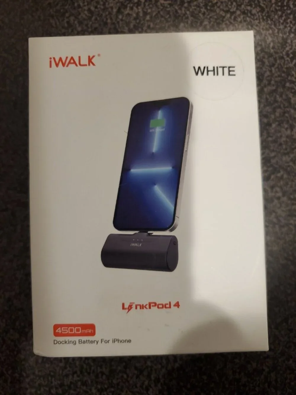 iWALK LinkPod 4 Portable Charger for iPhone 4500mAh, Black - New